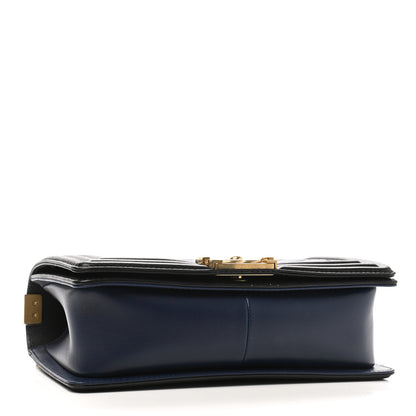 Chanel Lambskin Quilted Medium Boy Flap Black Blue 3 of 10