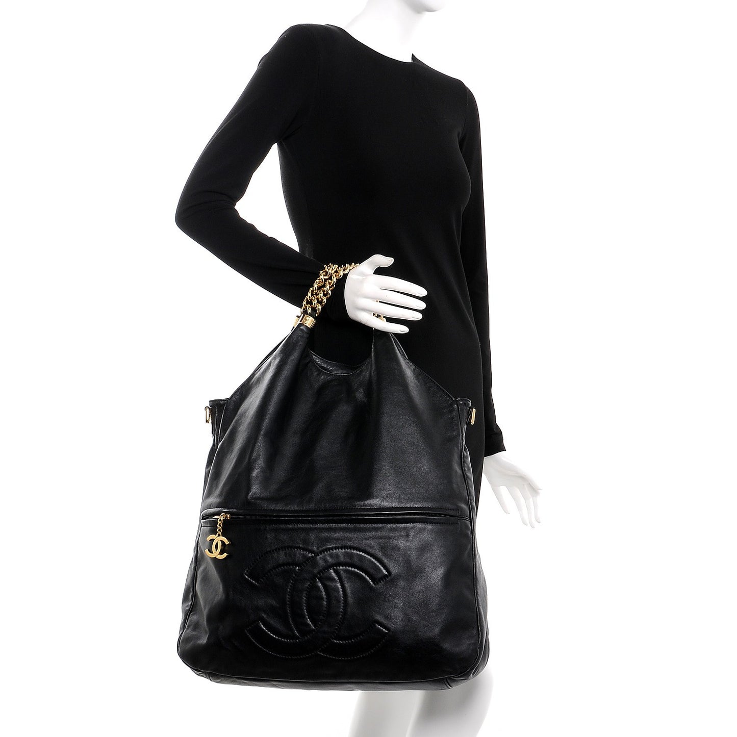Calfskin Large Rodeo Drive Tote Black