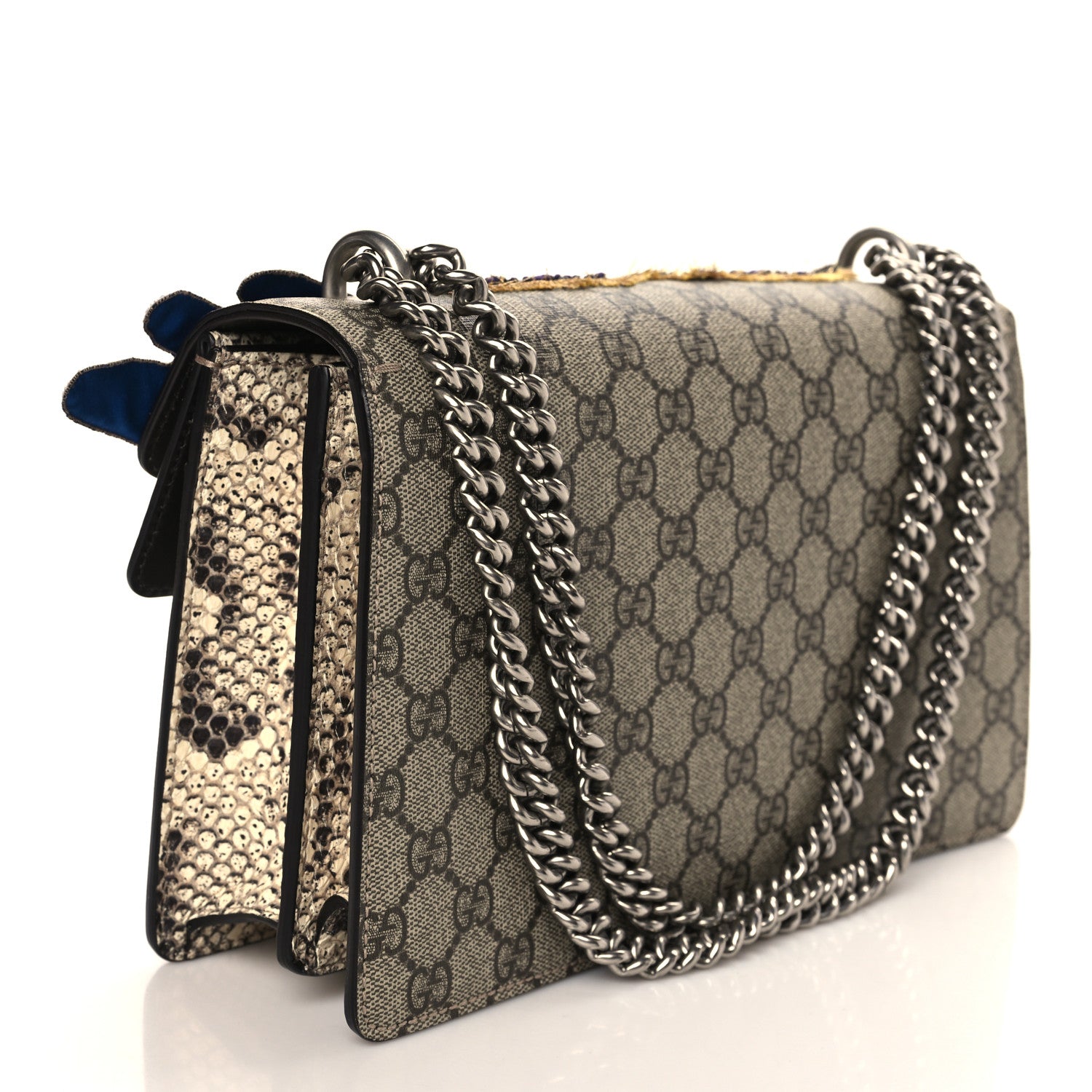 Gucci GG Supreme Monogram Python Embroidered Small Dionysus Shoulder Bag 3 of 9