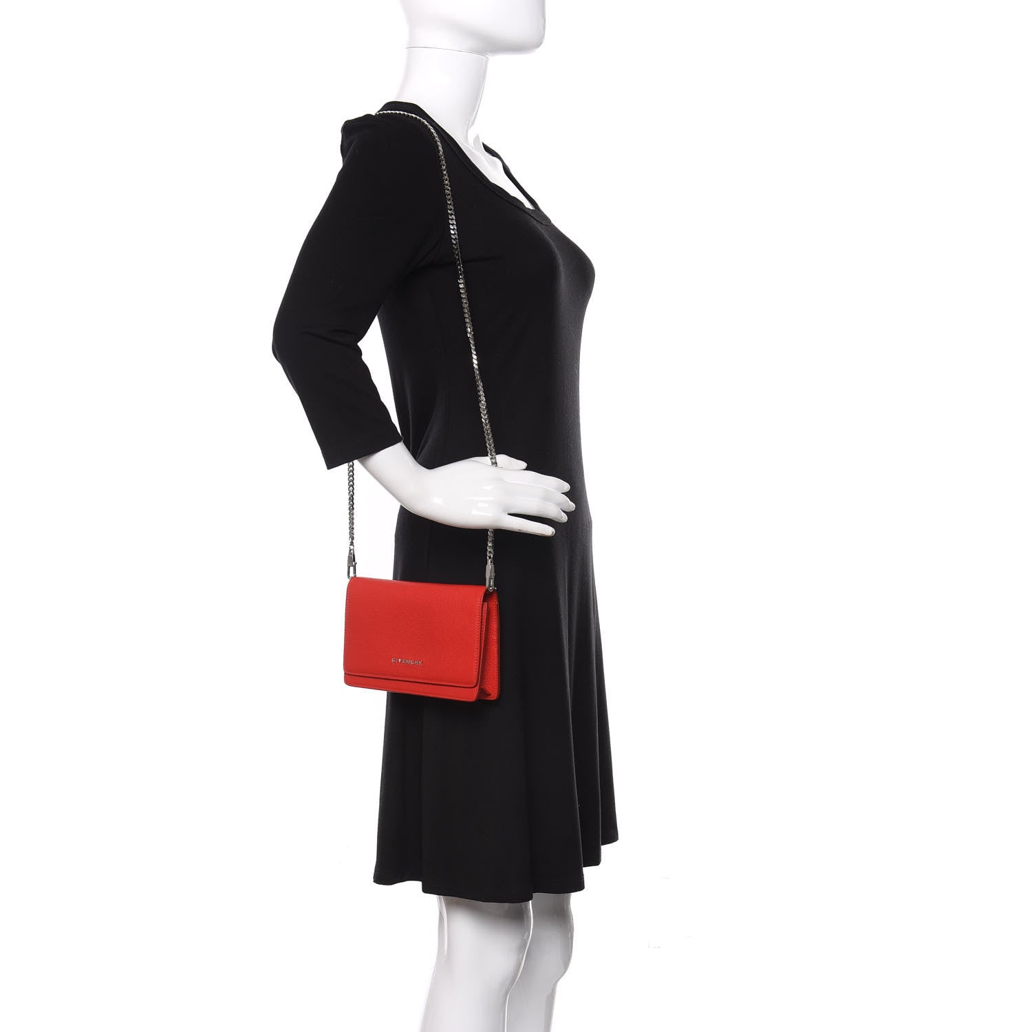 Givenchy Sugar Goatskin Pandora Chain Wallet Red 2 of 11