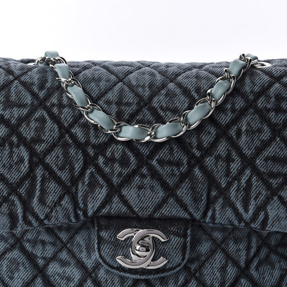 Chanel Washed Denim Quilted Small Denimpression Flap Blue Black 10 of 11