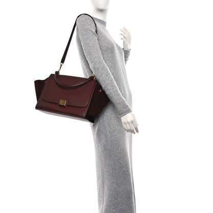 Celine Smooth Calfskin Suede Medium Trapeze Burgundy 3 of 10