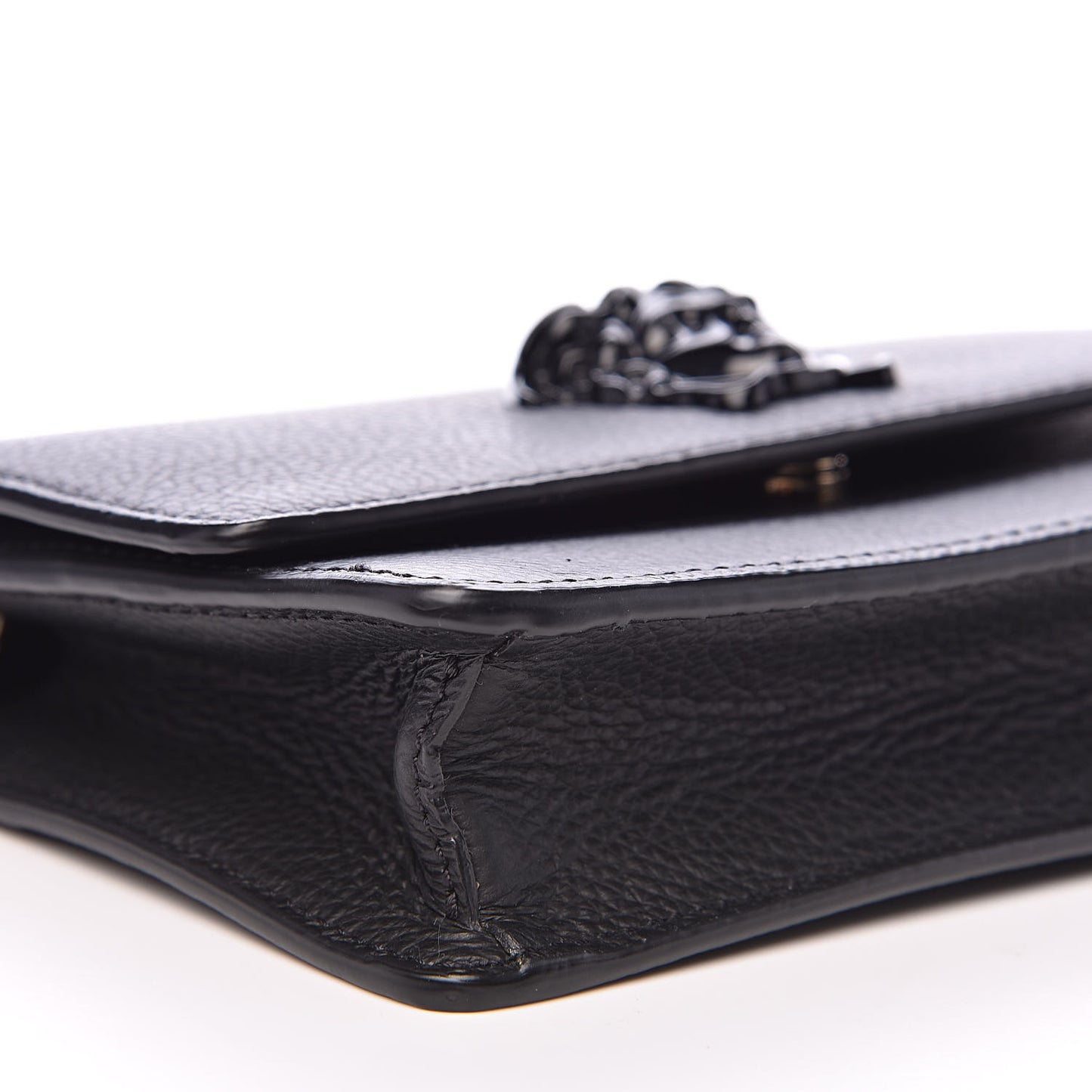 Grained Calfskin Palazzo Chain Evening Bag Black