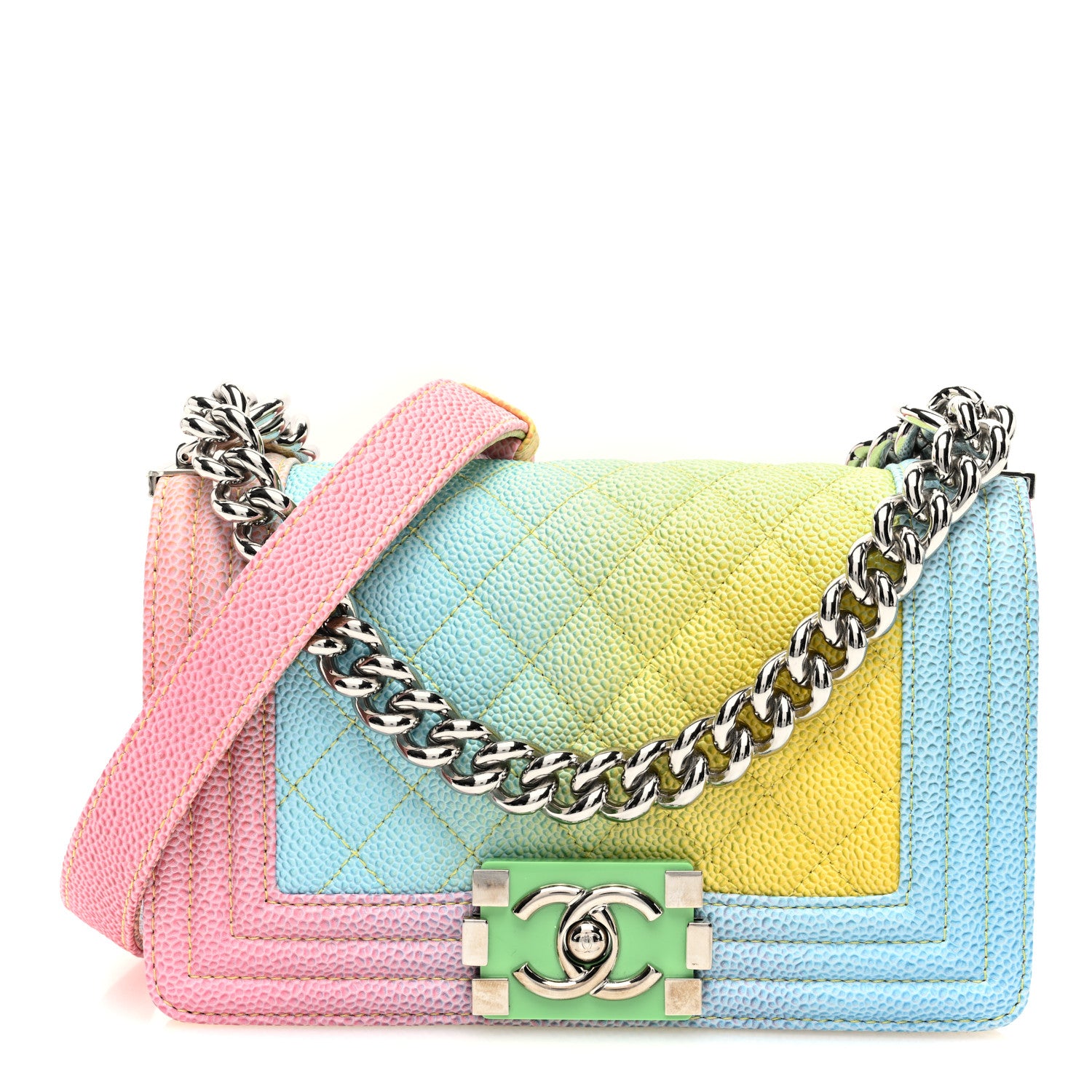 Chanel Caviar Quilted Small Cuba Rainbow Boy Flap Multicolor 1 of 10