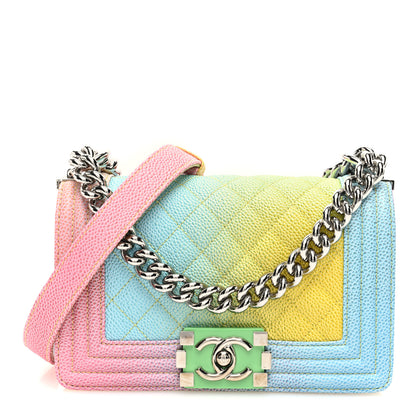 Chanel Caviar Quilted Small Cuba Rainbow Boy Flap Multicolor 1 of 10