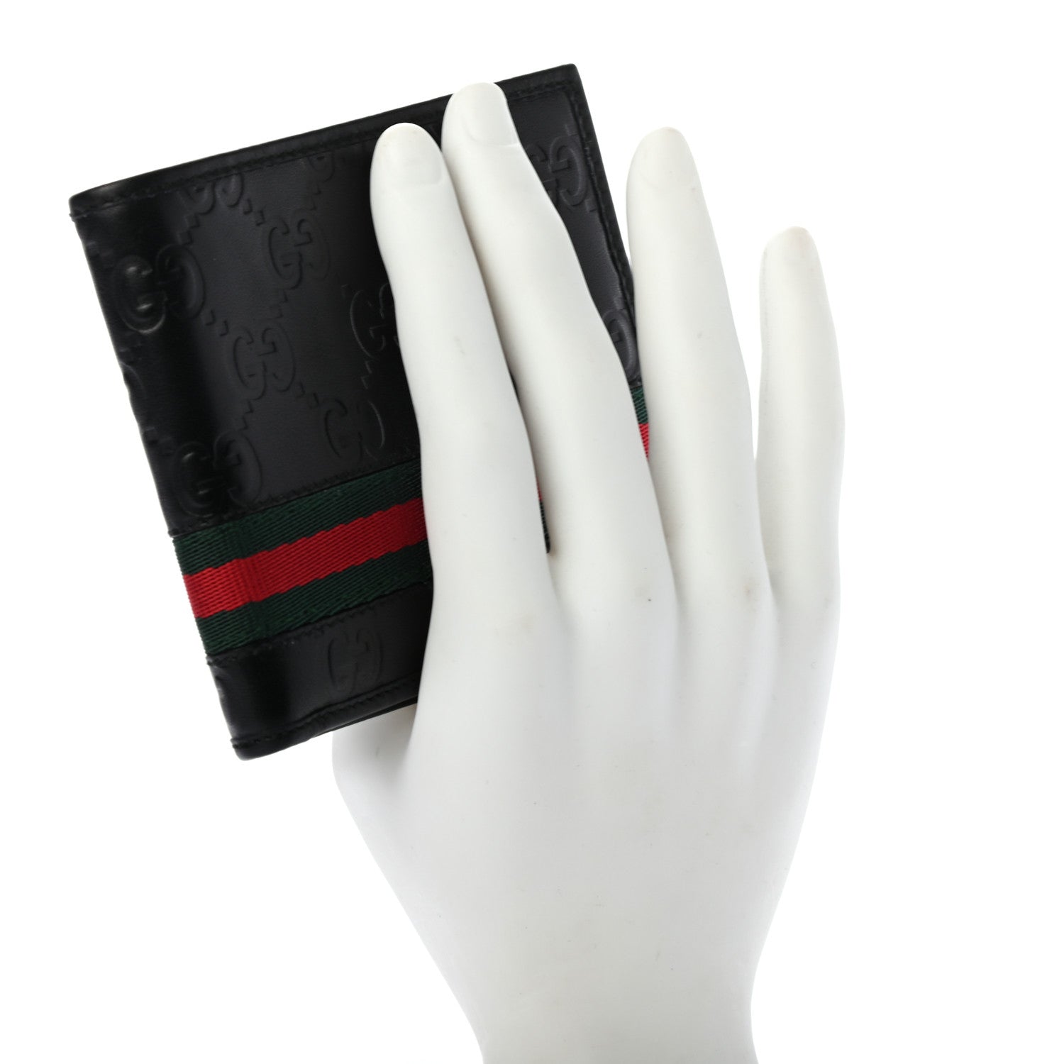 Gucci Guccissima Web Bi-Fold Wallet Black 2 of 7