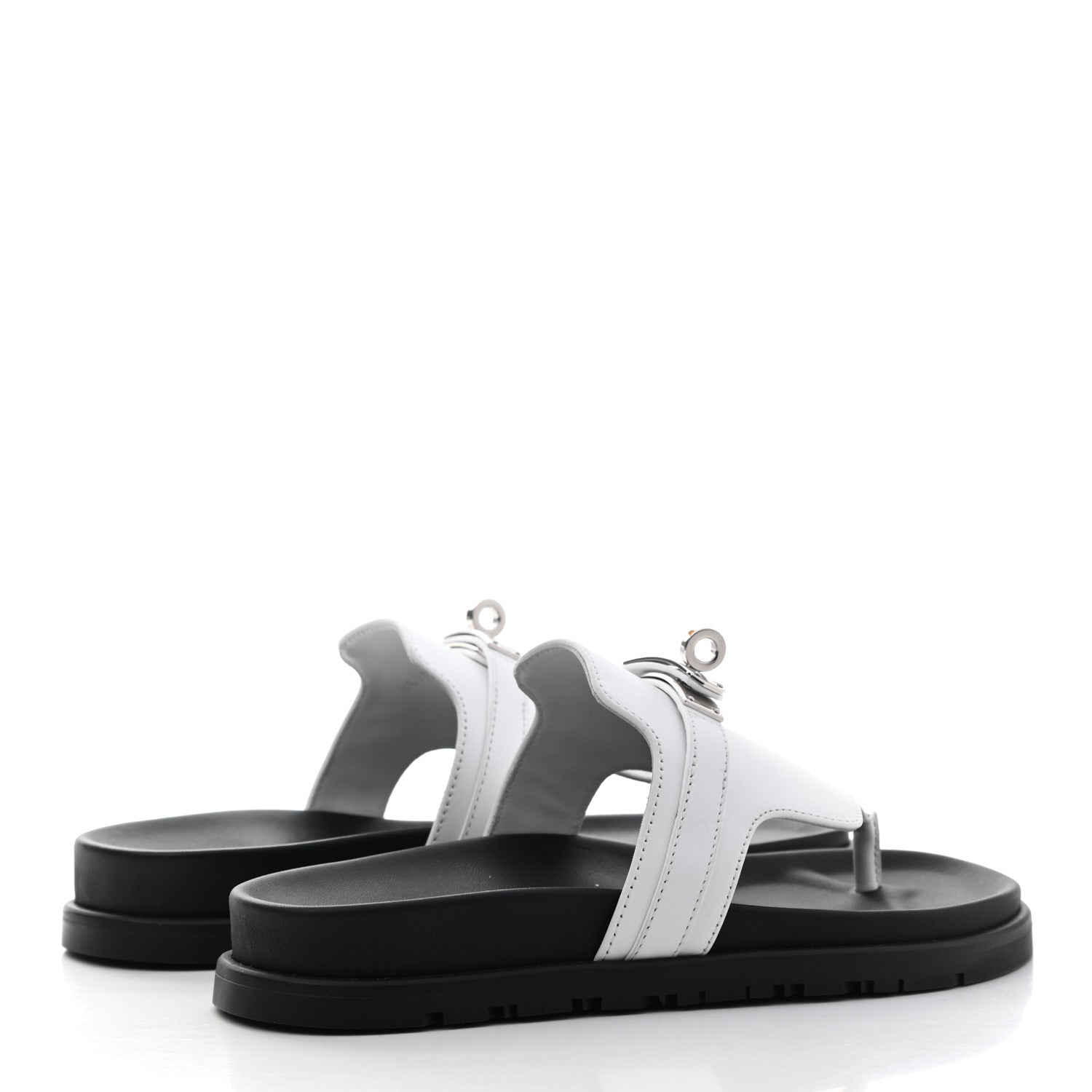 Hermes Calfskin Womens Empire Sandals 35 White 4 of 11