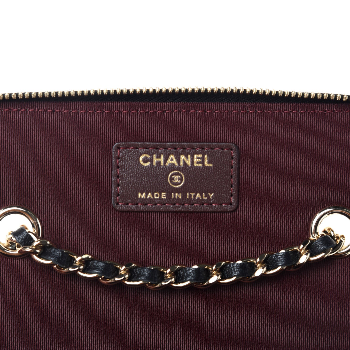 Lambskin Quilted Small Vanity Case With Chain Black