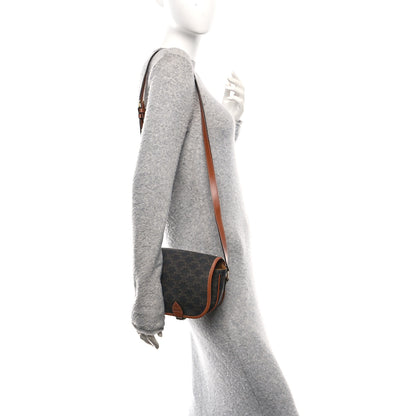 Celine Triomphe Canvas Medium Folco Bag Tan 2 of 17