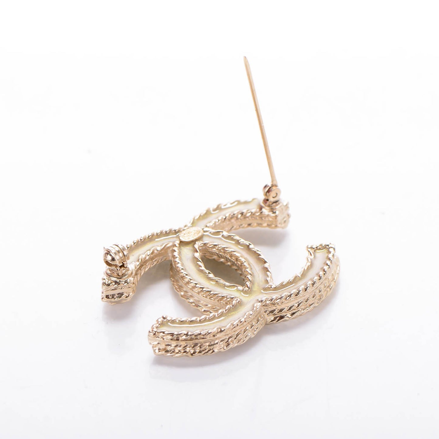 Crystal CC Brooch Light Gold