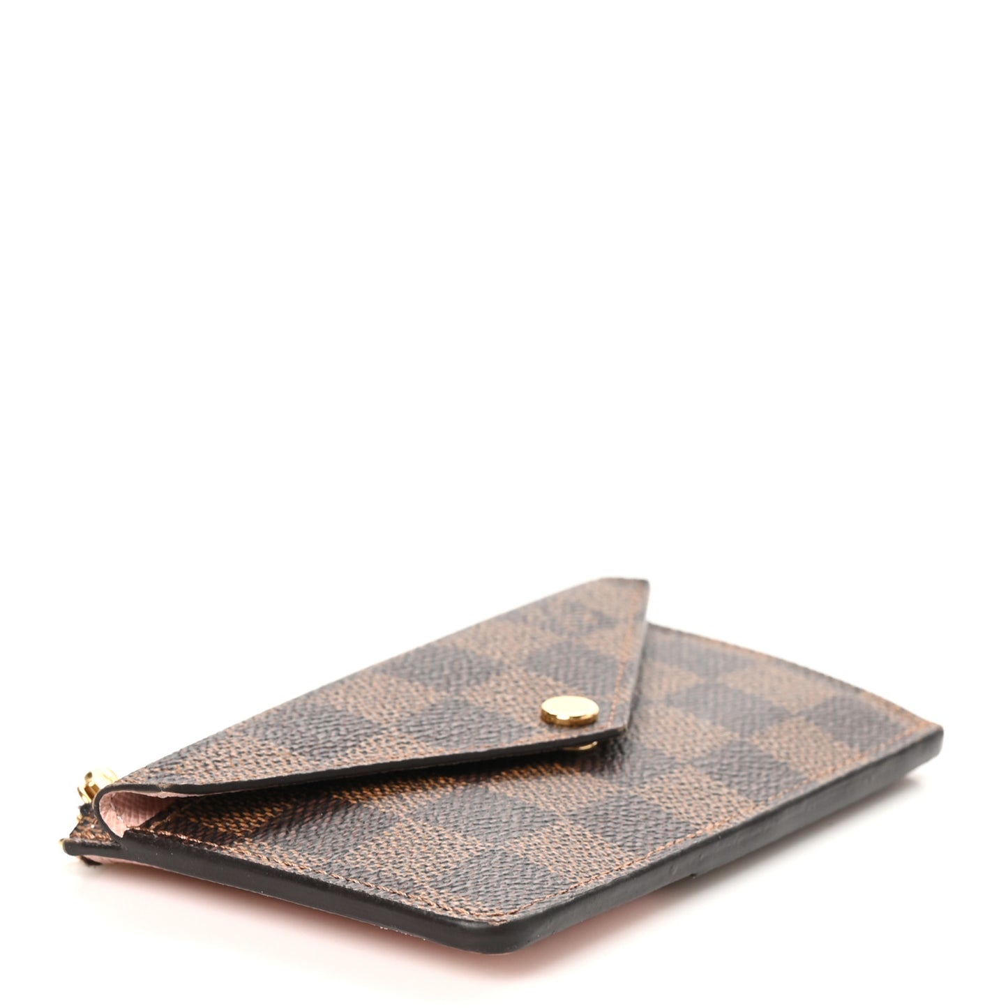 Damier Ebene Recto Verso Card Holder Rose Ballerine