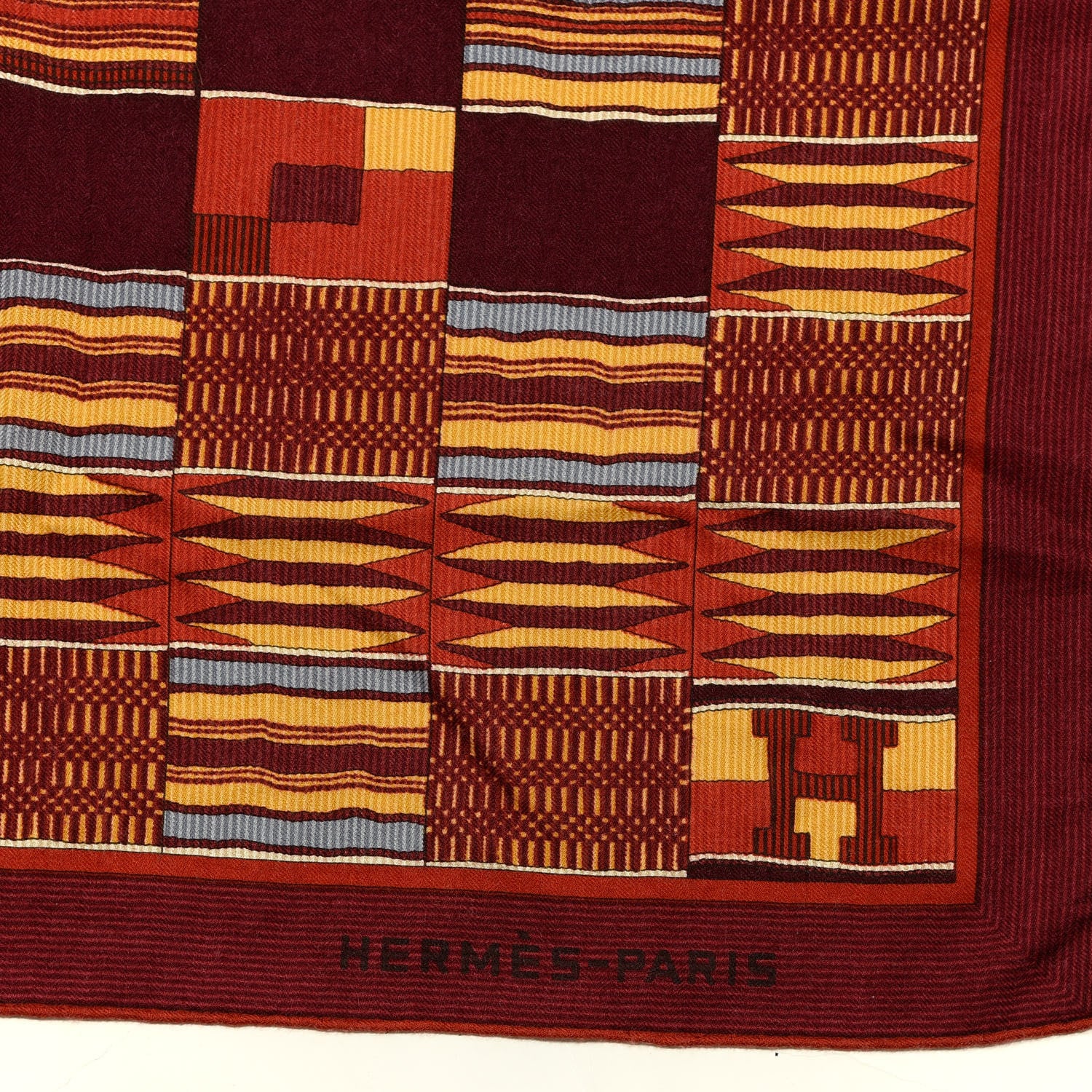 Hermes Cashmere Silk Geometric Shawl 140 2 of 3