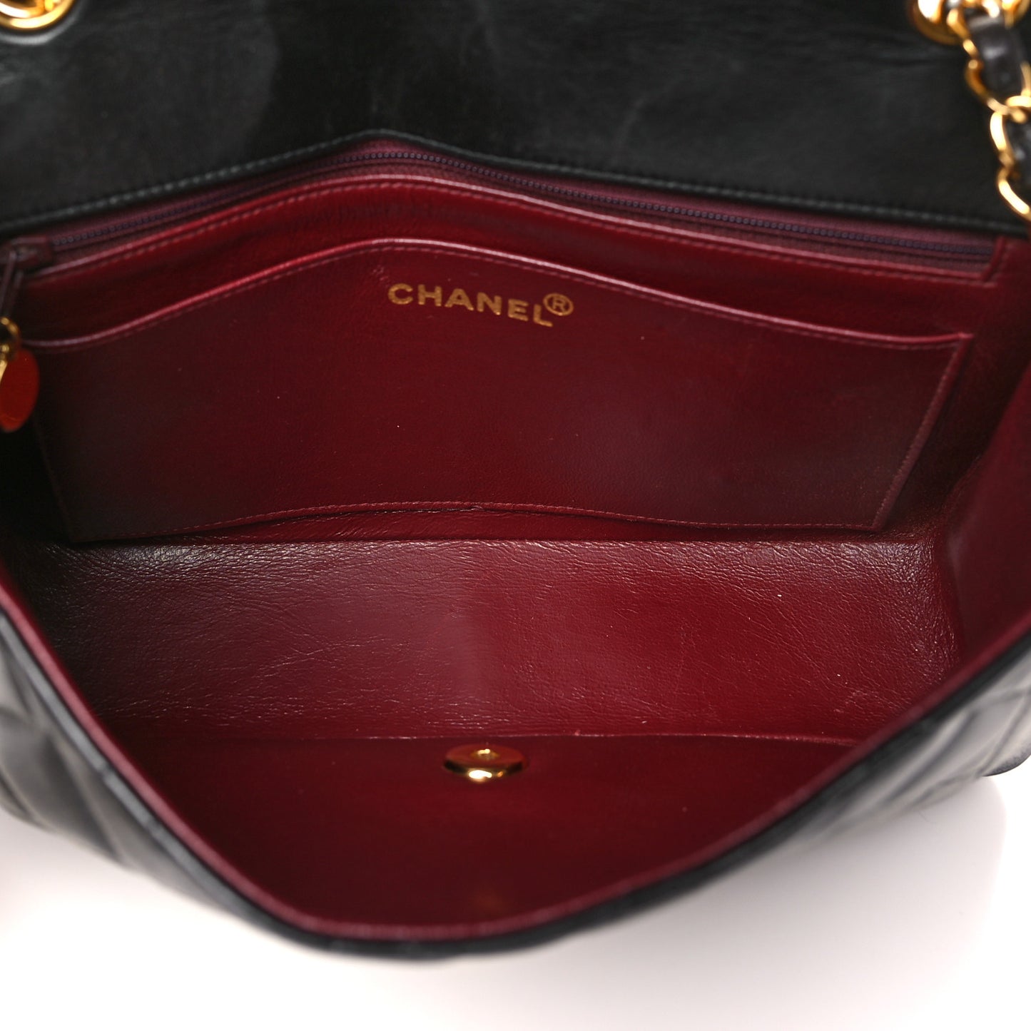 Lambskin Quilted Medium Single Flap Black