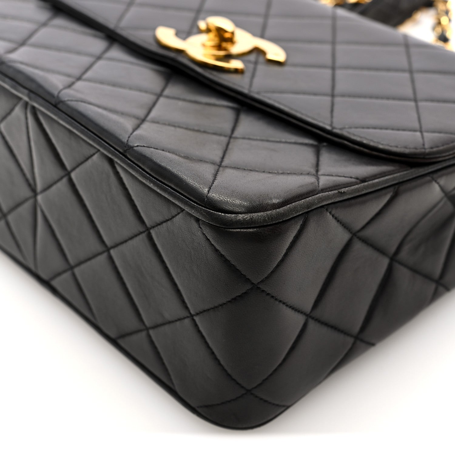 Chanel Lambskin Quilted Single Flap Shoulder Bag Black 10 of 10