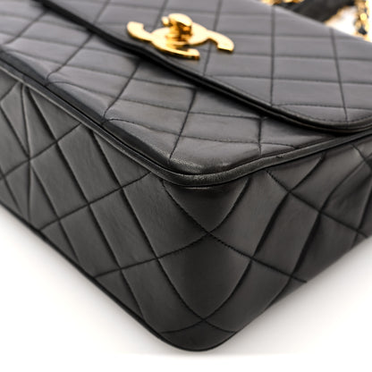 Chanel Lambskin Quilted Single Flap Shoulder Bag Black 10 of 10