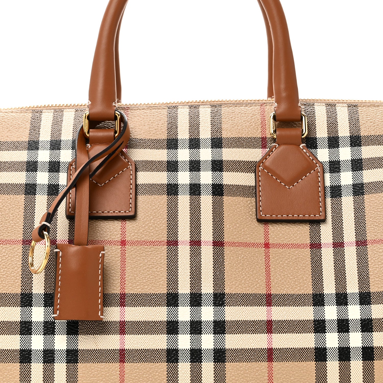 Burberry Horseferry Check Medium Bowling Bag Tan 7 of 9