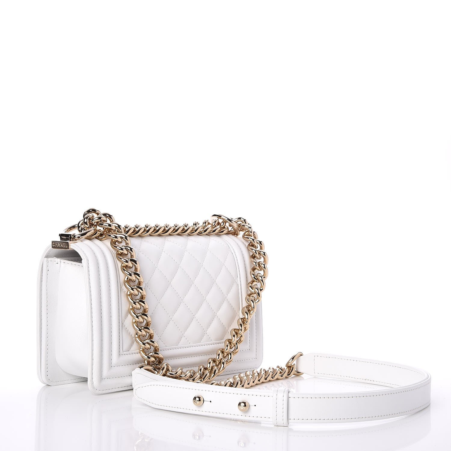 Chanel Lambskin Quilted Small Boy Flap White 3 of 7