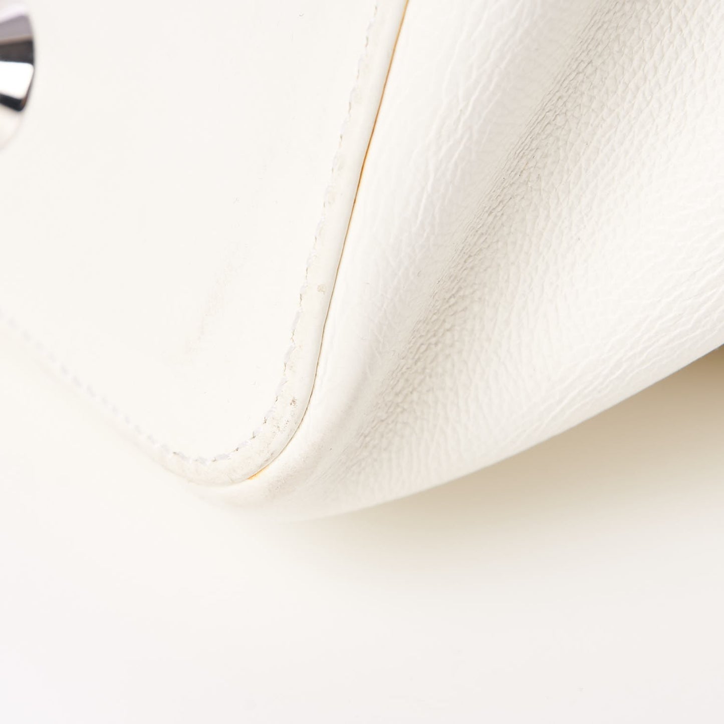 Calfskin Frame Satchel White