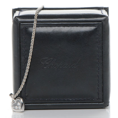 Chopard 18K White Gold 3 Happy Diamonds Icons Heart Pendant Necklace 8 of 8