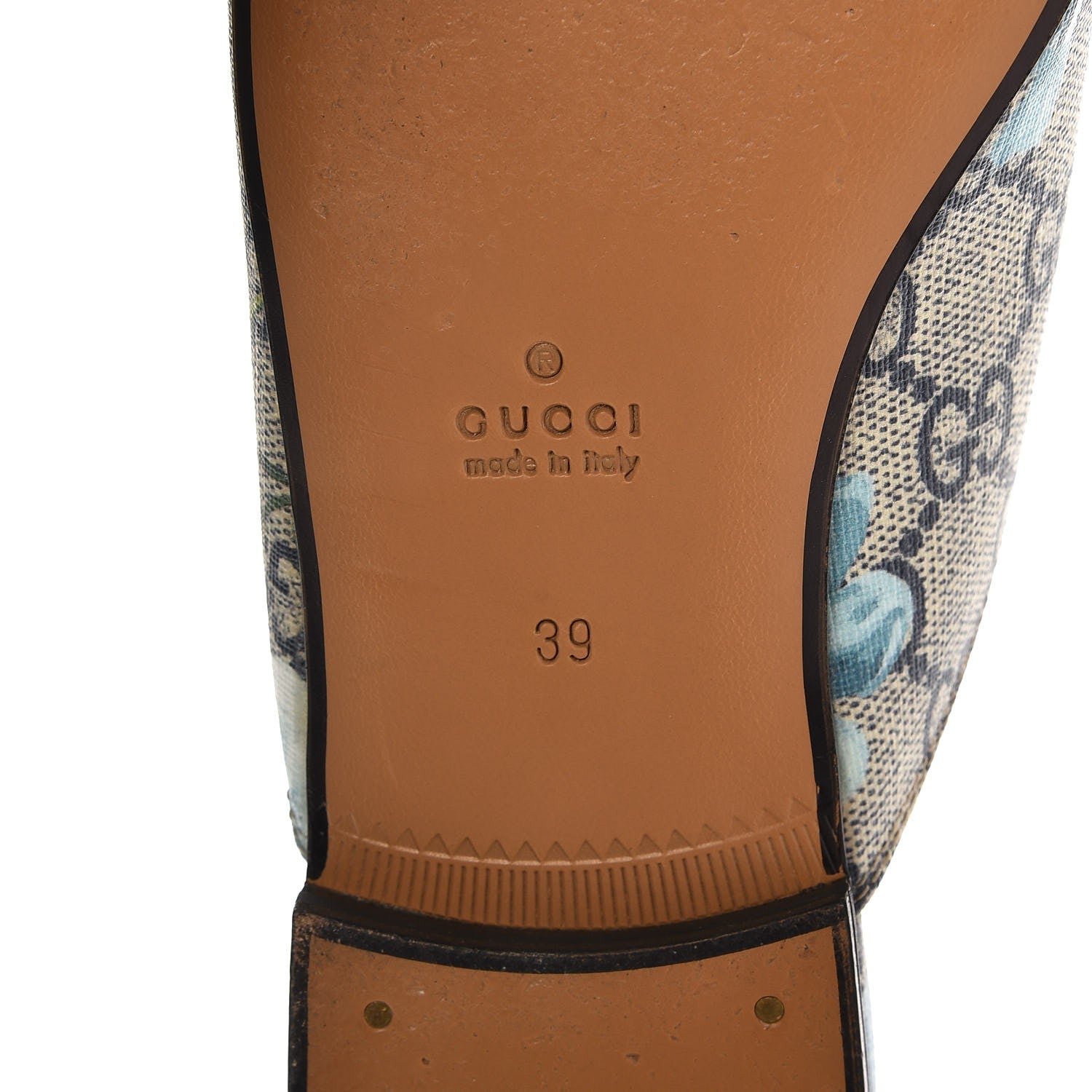 Gucci GG Supreme Monogram Blooms Womens Princetown Slippers 39 Beige Blue Navy Hibiscus Red 6 of 9