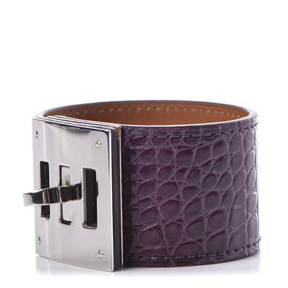 Hermes Shiny Alligator Kelly Dog Cuff Amethyst 1 of 6