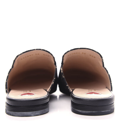 Gucci Lace Malaga Kid Womens Princetown Slippers 36 Black Skin Rose 7 of 11