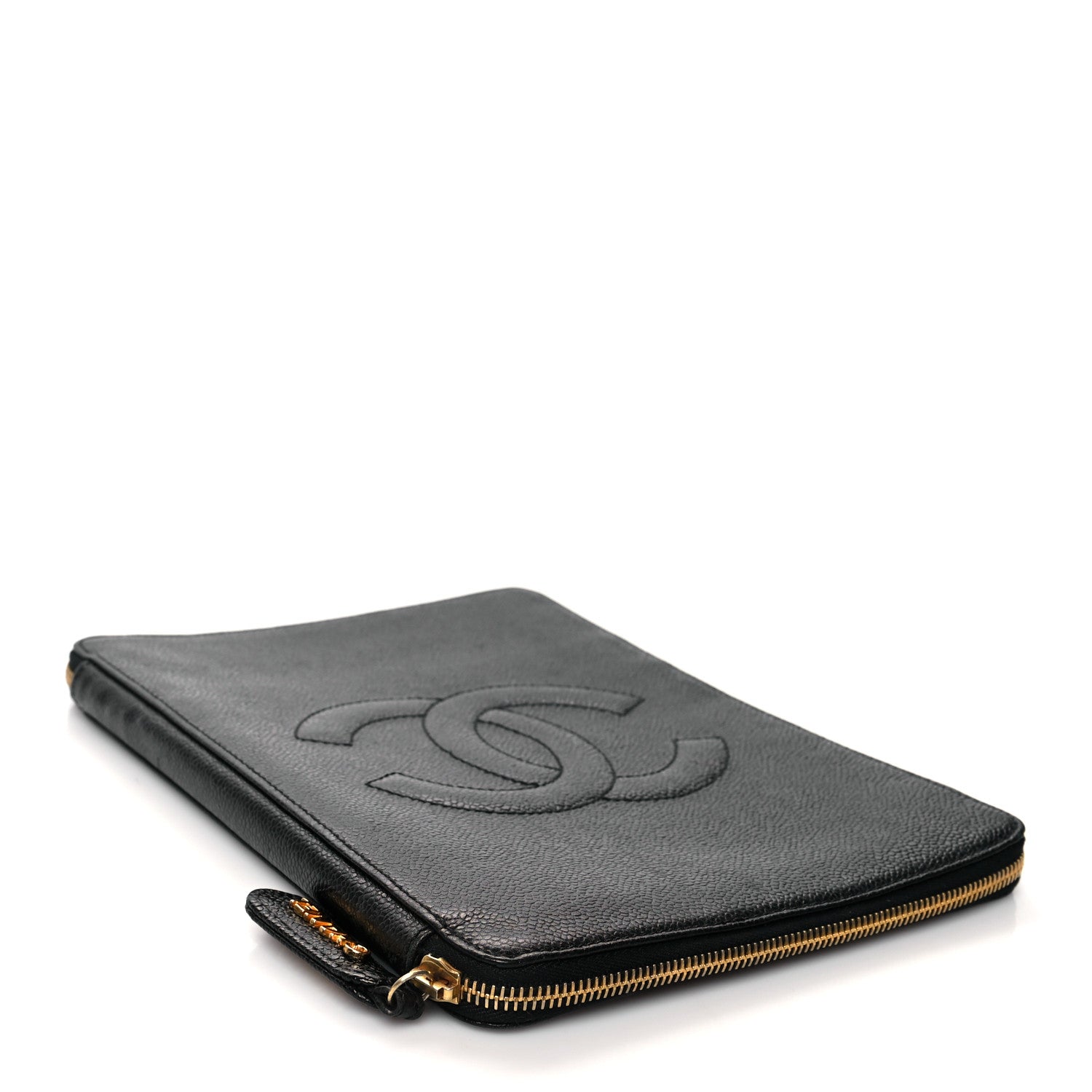 Chanel Caviar CC Zip Around Notebook Agenda Cover Black 4 of 12