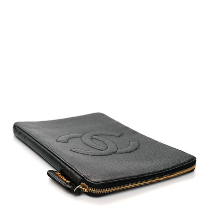 Chanel Caviar CC Zip Around Notebook Agenda Cover Black 4 of 12