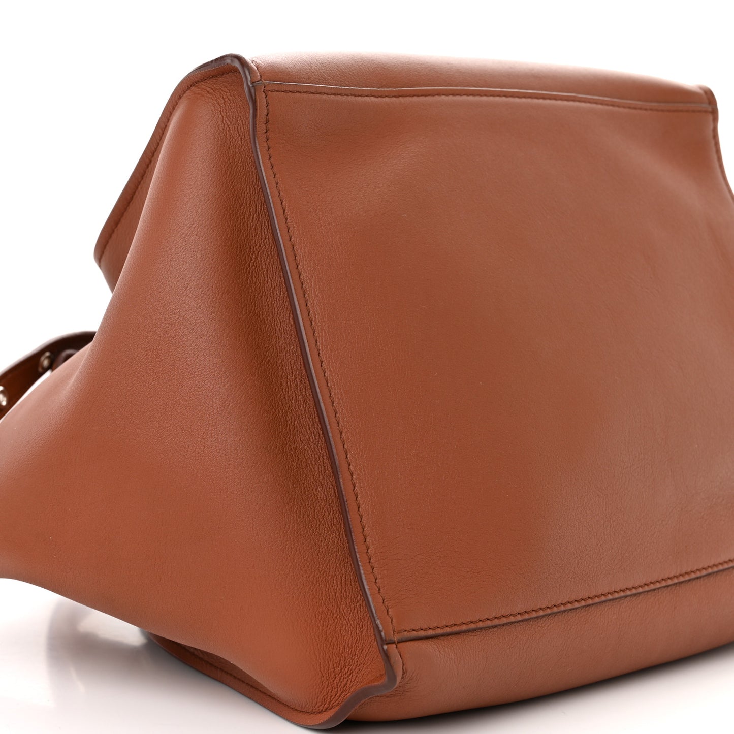 Smooth Calfskin Small Long Strap Big Bag Tan