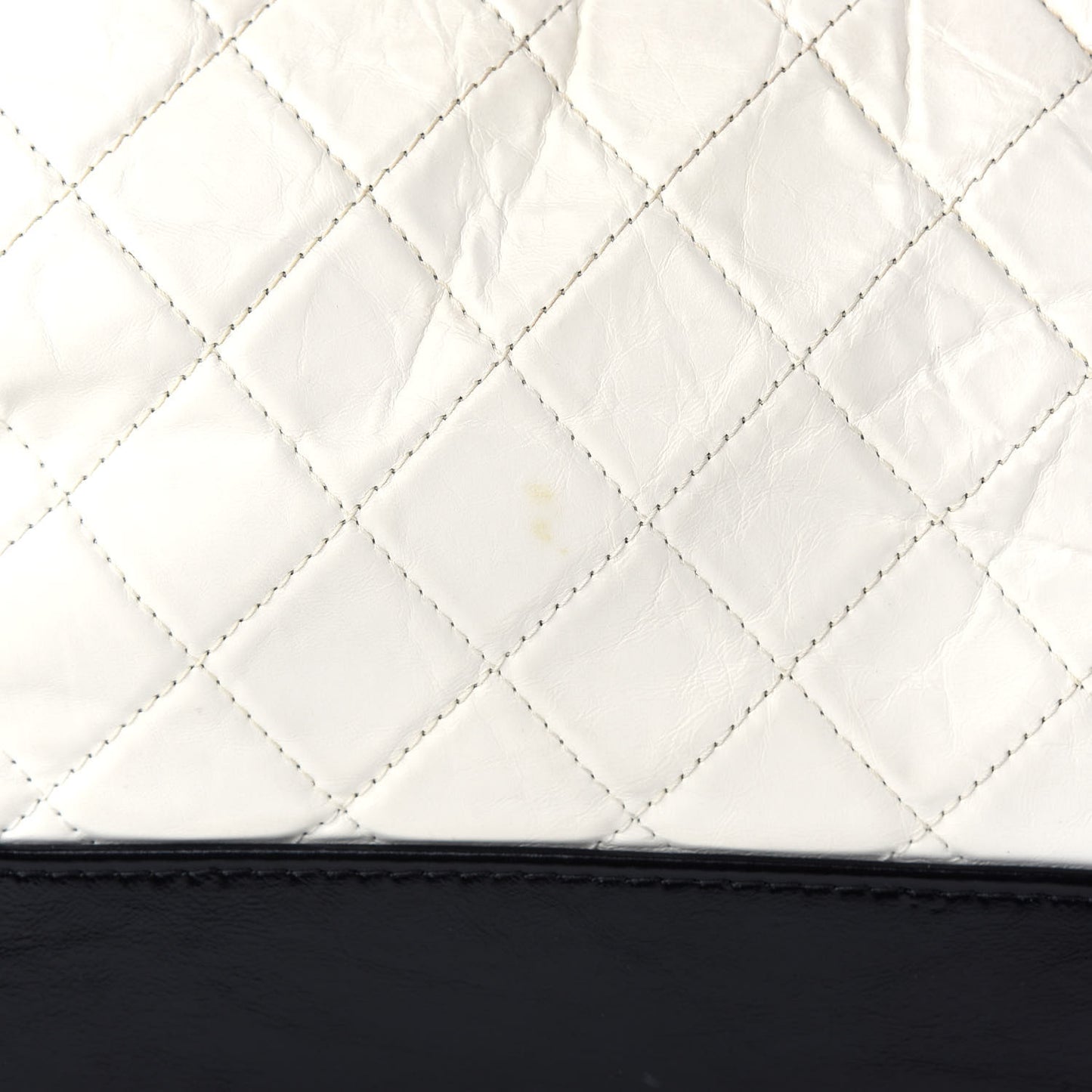 Aged Calfskin Quilted Medium Gabrielle Hobo Black White