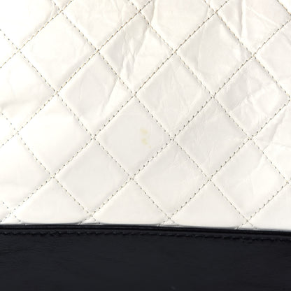 Chanel Aged Calfskin Quilted Medium Gabrielle Hobo Black White 10 of 10