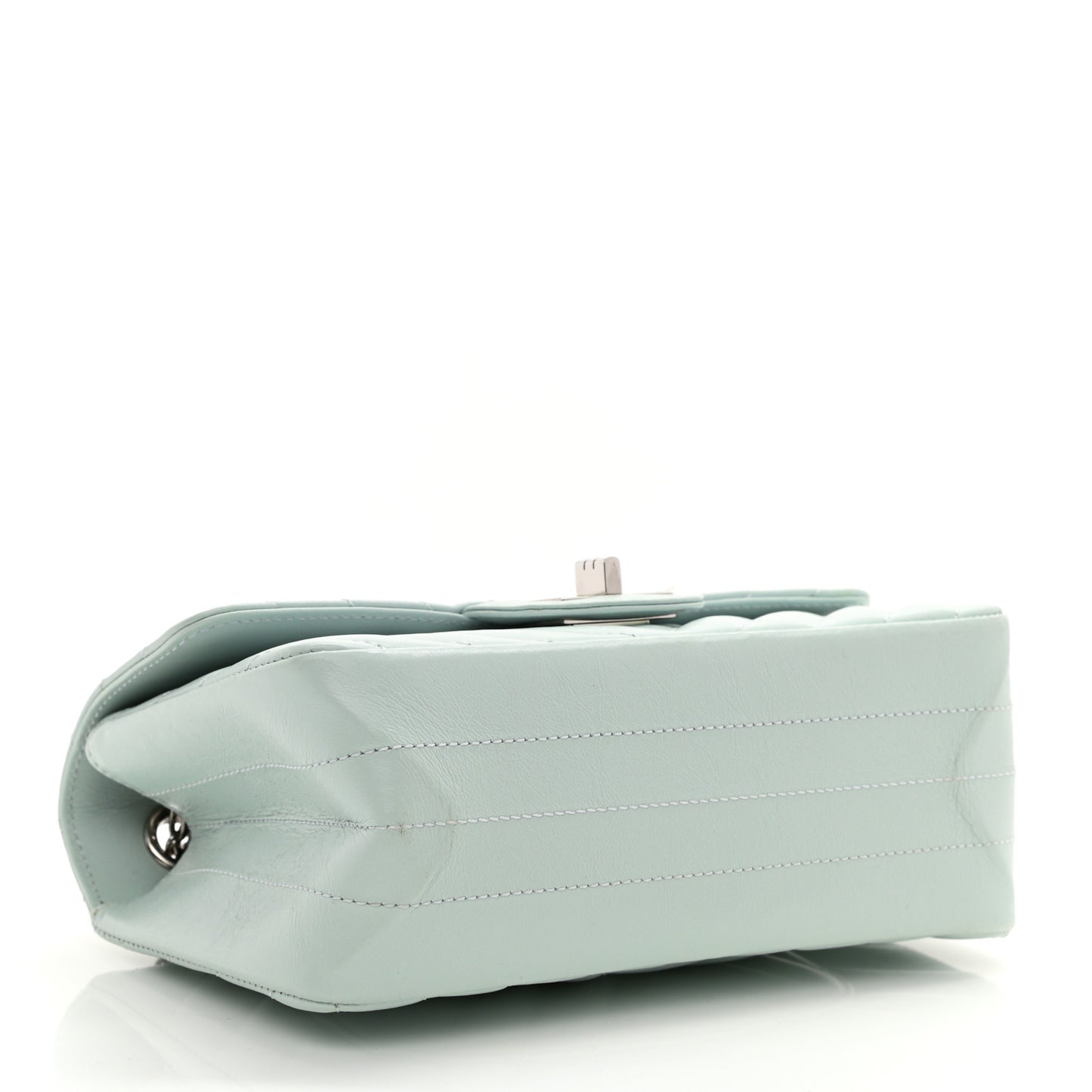 Aged Calfskin Chevron Quilted 2.55 Reissue Mini Flap Light Blue