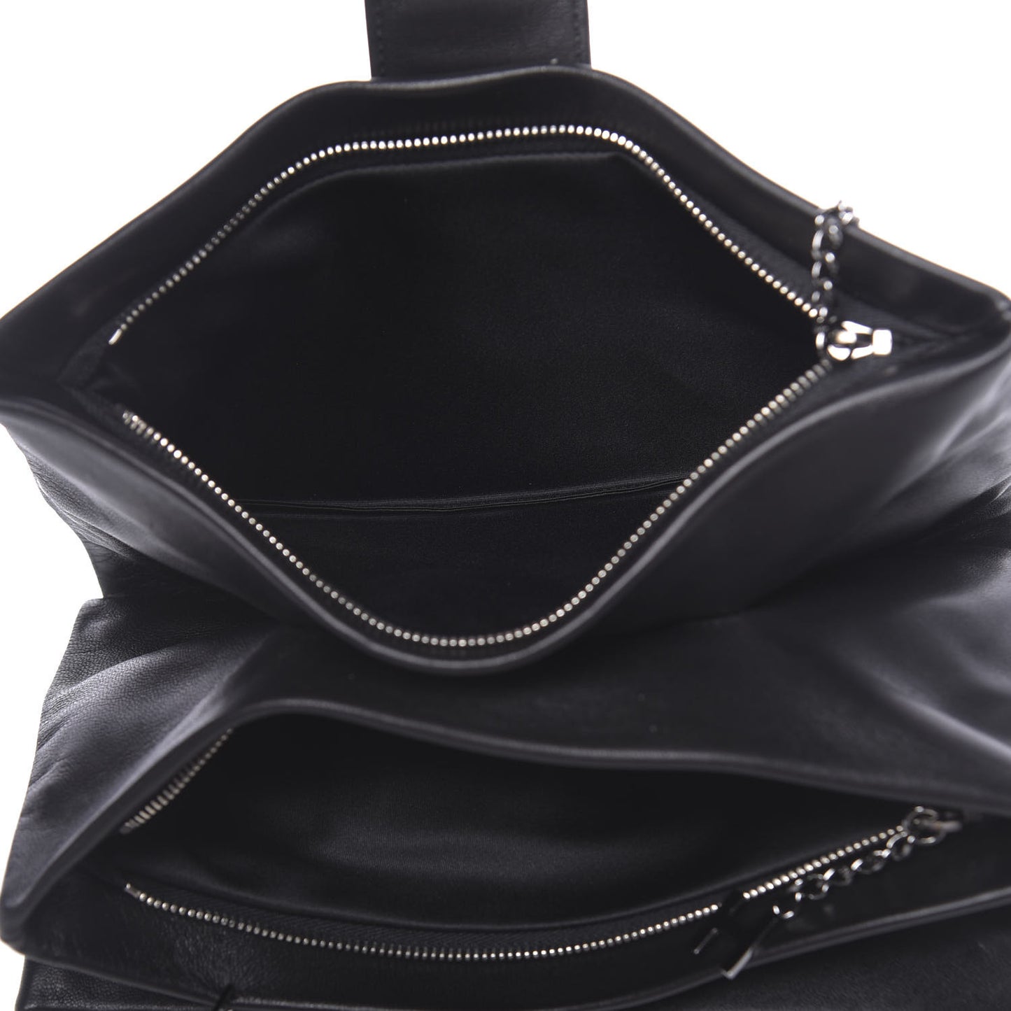 Lambskin Accordion Globe Clutch Black