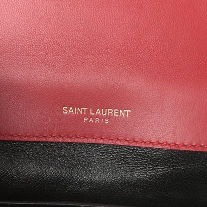 Saint Laurent Patent Matelasse Monogram Small Vicky Chain Bag Red 7 of 9