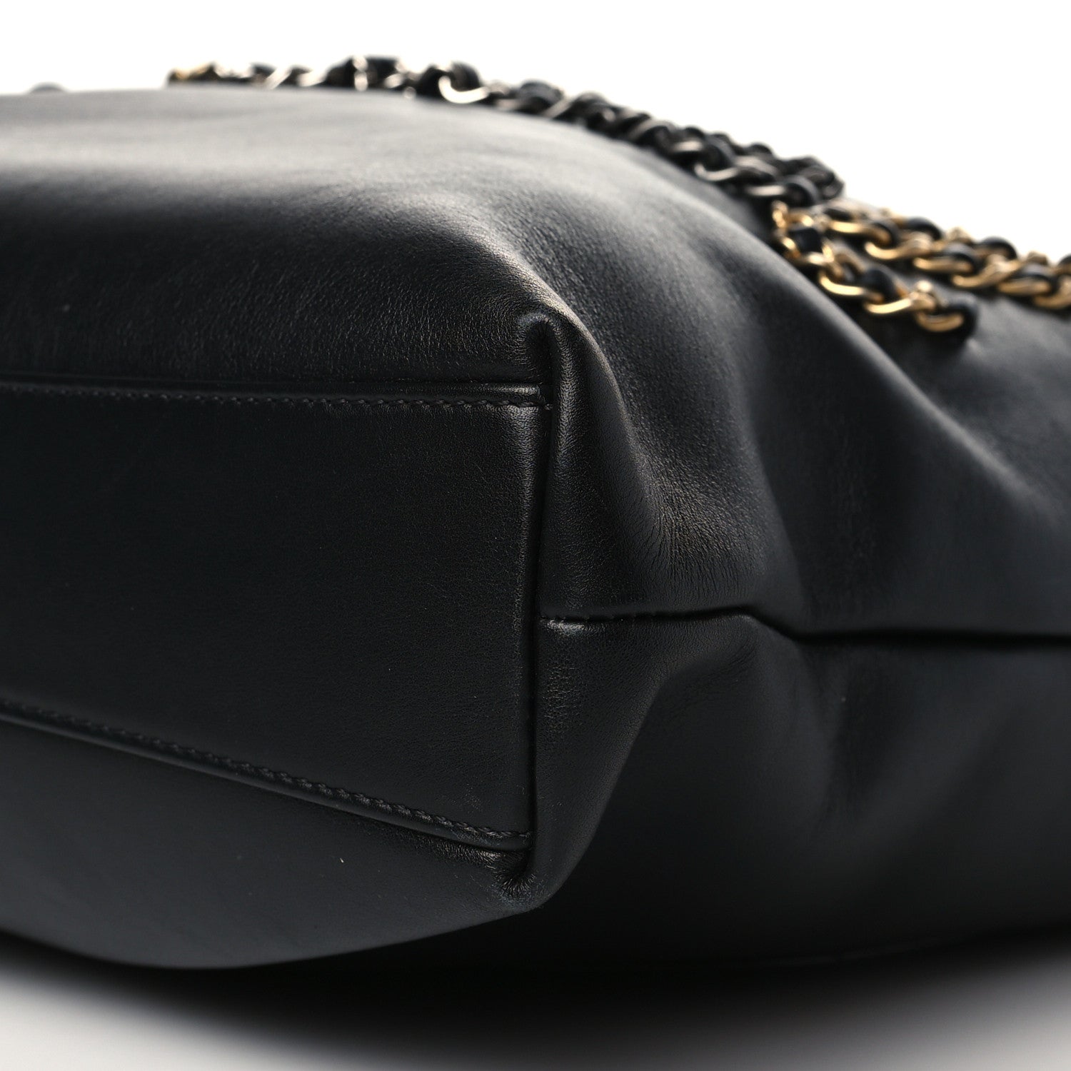 Chanel Calfskin Chain 20s Signature Tote Black 10 of 10