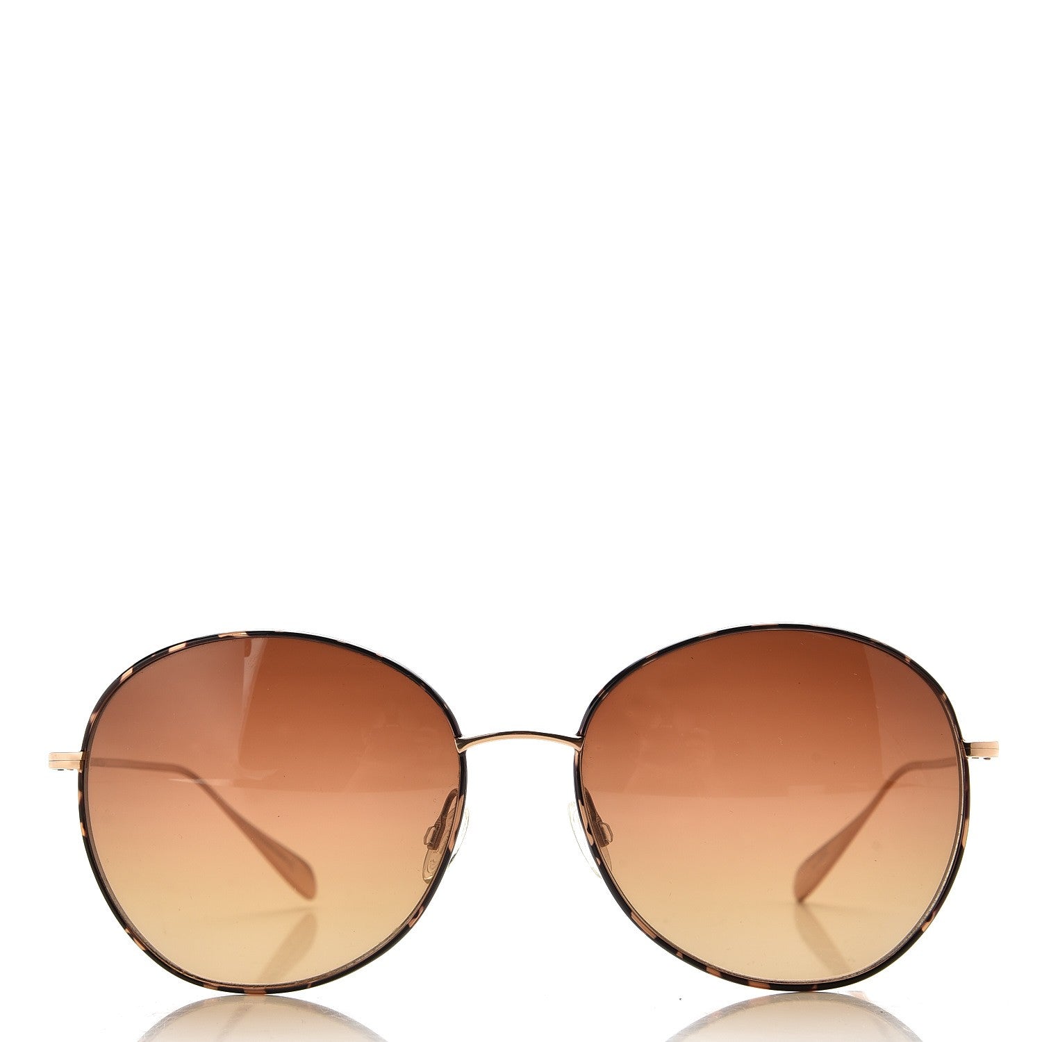 Oliver Peoples Polarized Blondell Round Sunglasses Gold 2 of 9