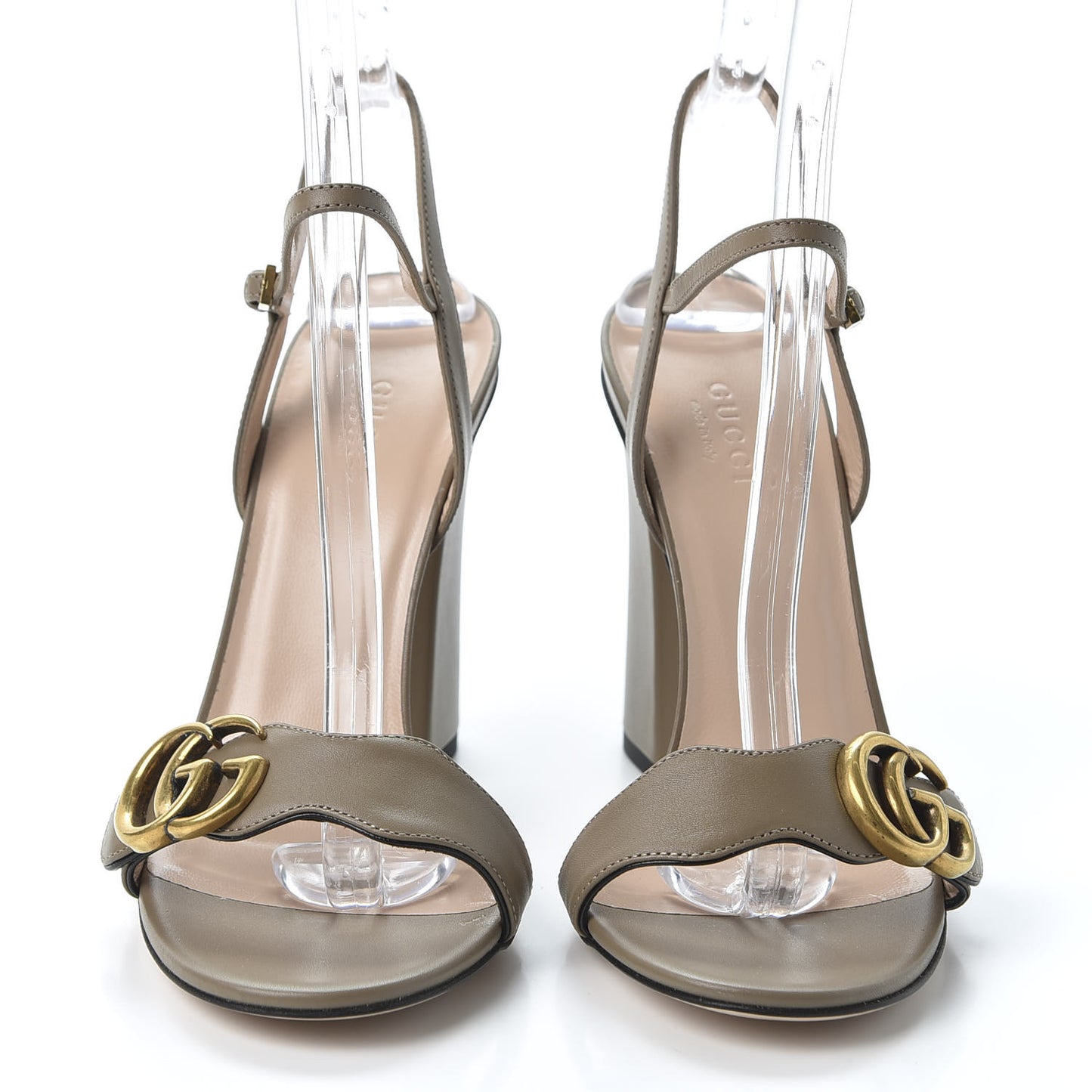 Lifford Calfskin GG Marmont Ankle Wrap 105mm Sandals 37 Mud