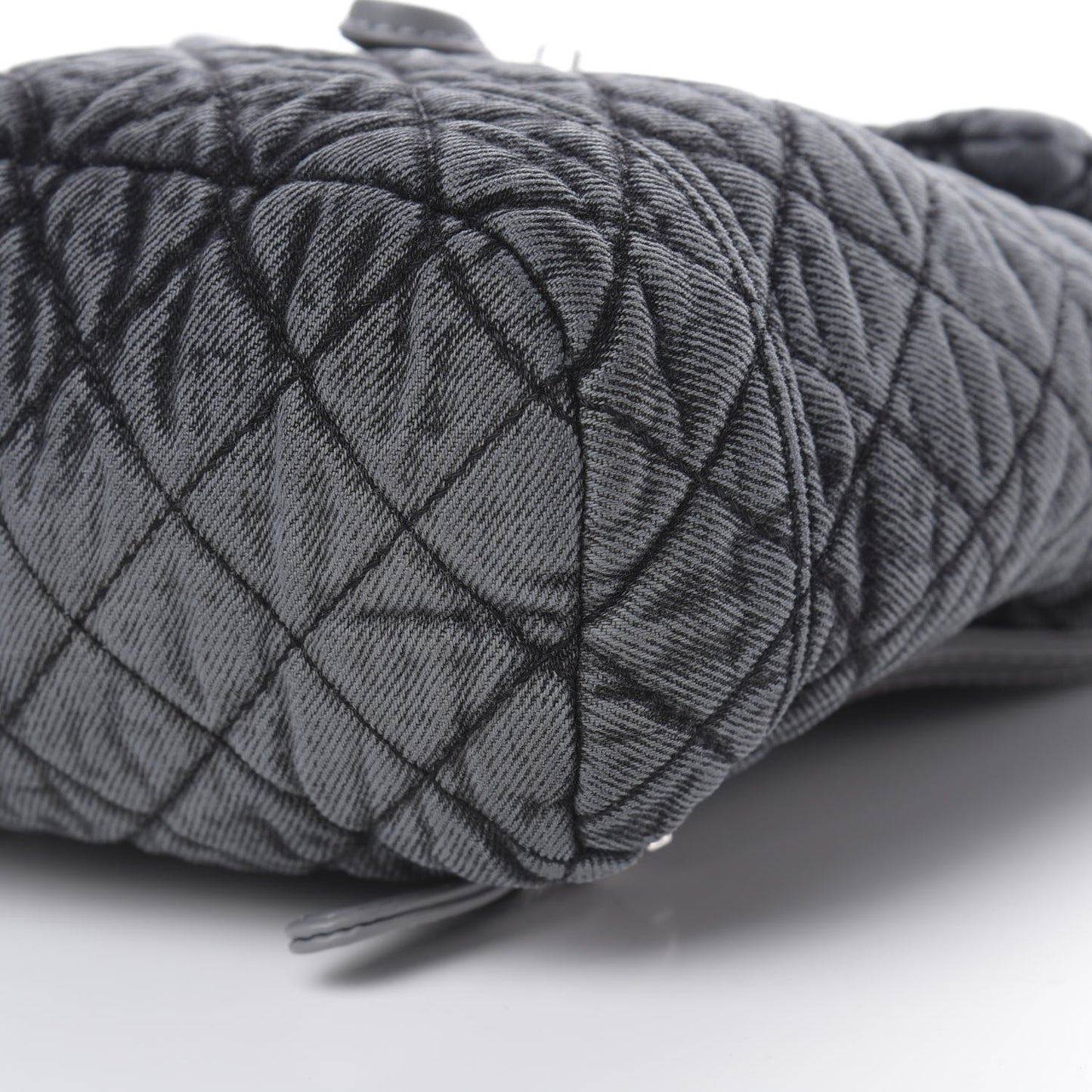 Washed Denim Quilted Denimpression Backpack Lilac Black