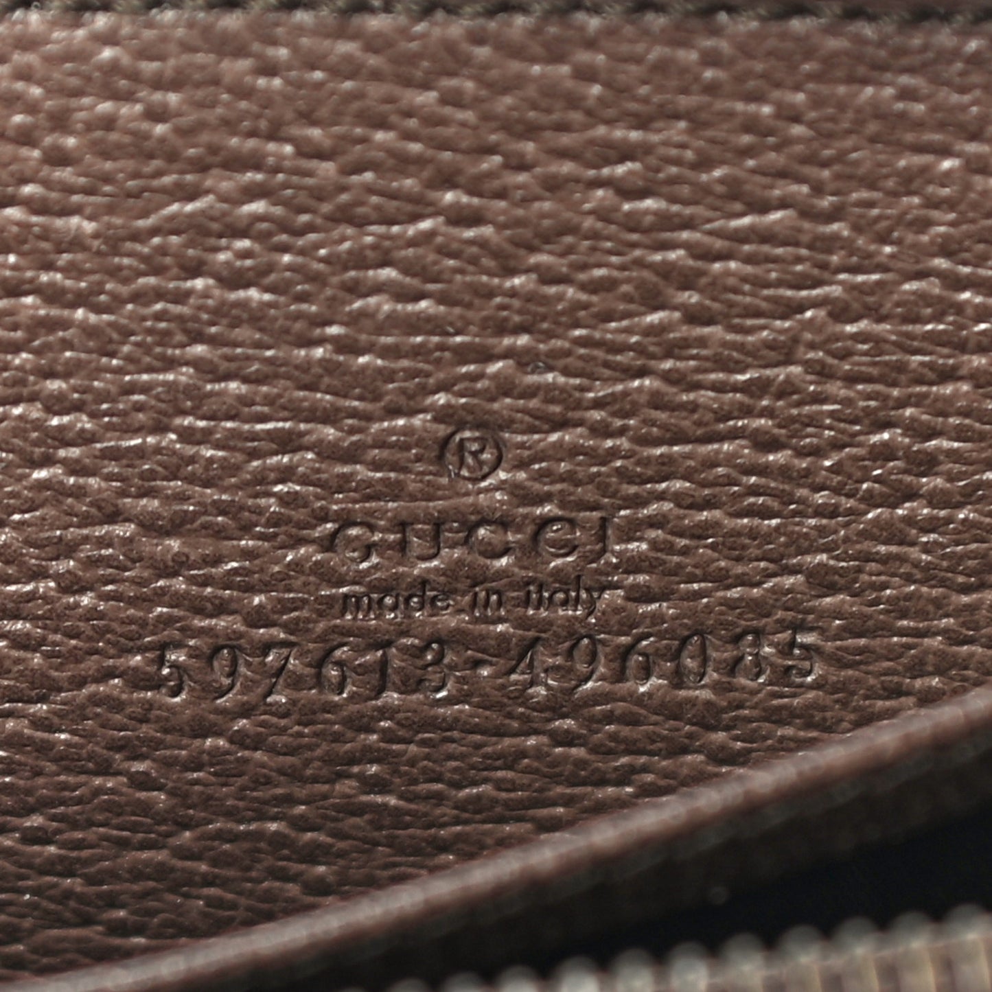 GG Supreme Web Ophidia Zip Around Card Case Brown