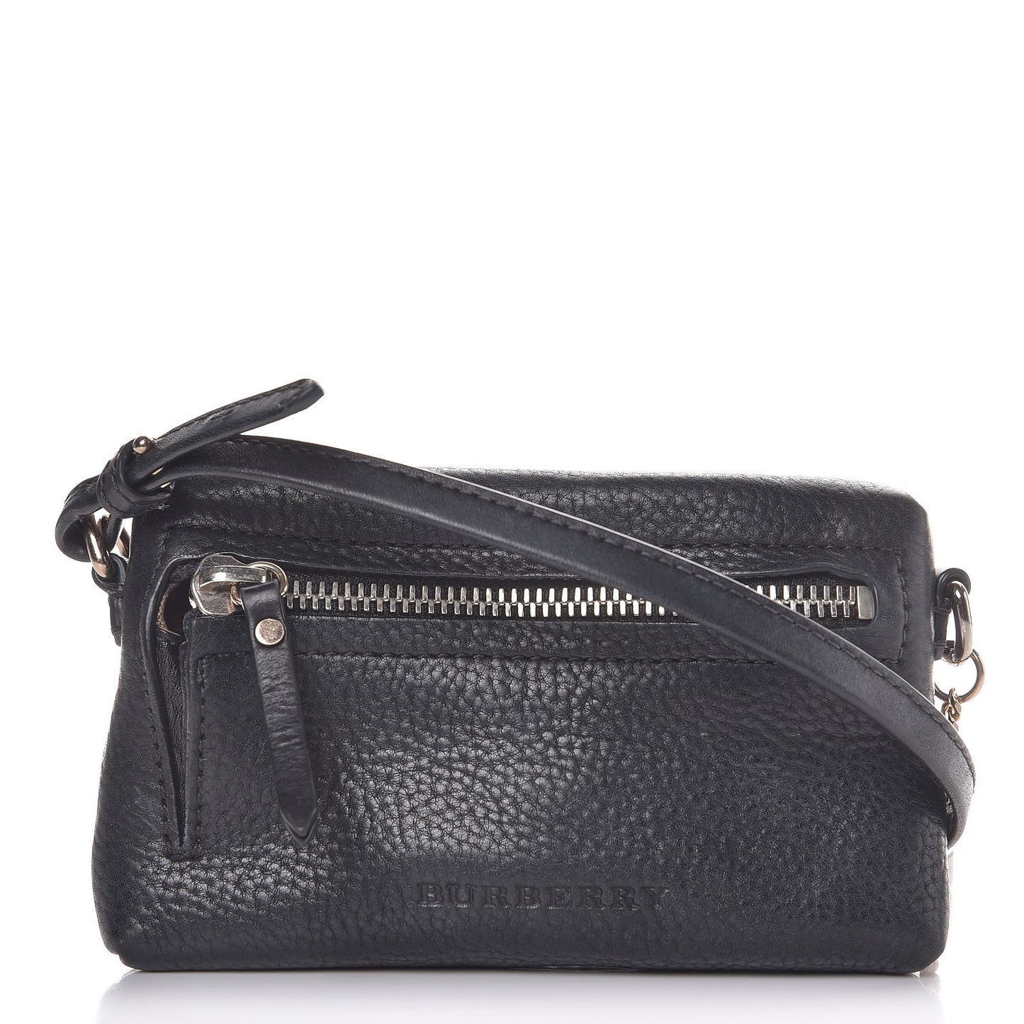 Grain Calfskin Mini Crossbody Bag Black