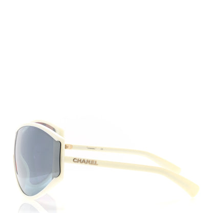 Chanel Acetate Mirror Shield Sunglasses 71476A White 3 of 12