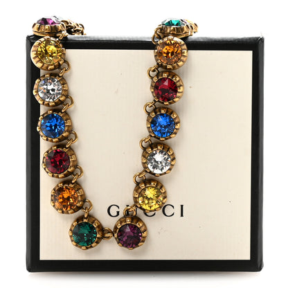 Gucci Crystal Butterfly Necklace Aged Gold Multicolor 7 of 7