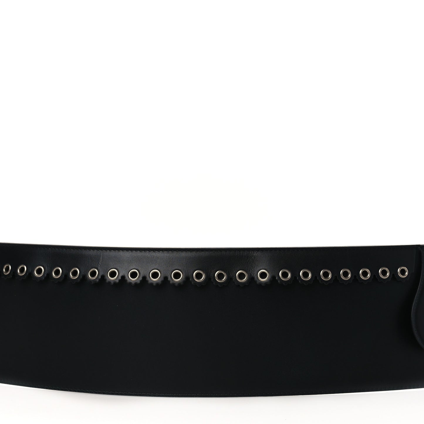 Calfskin Grommet Saddle Belt 80 Black