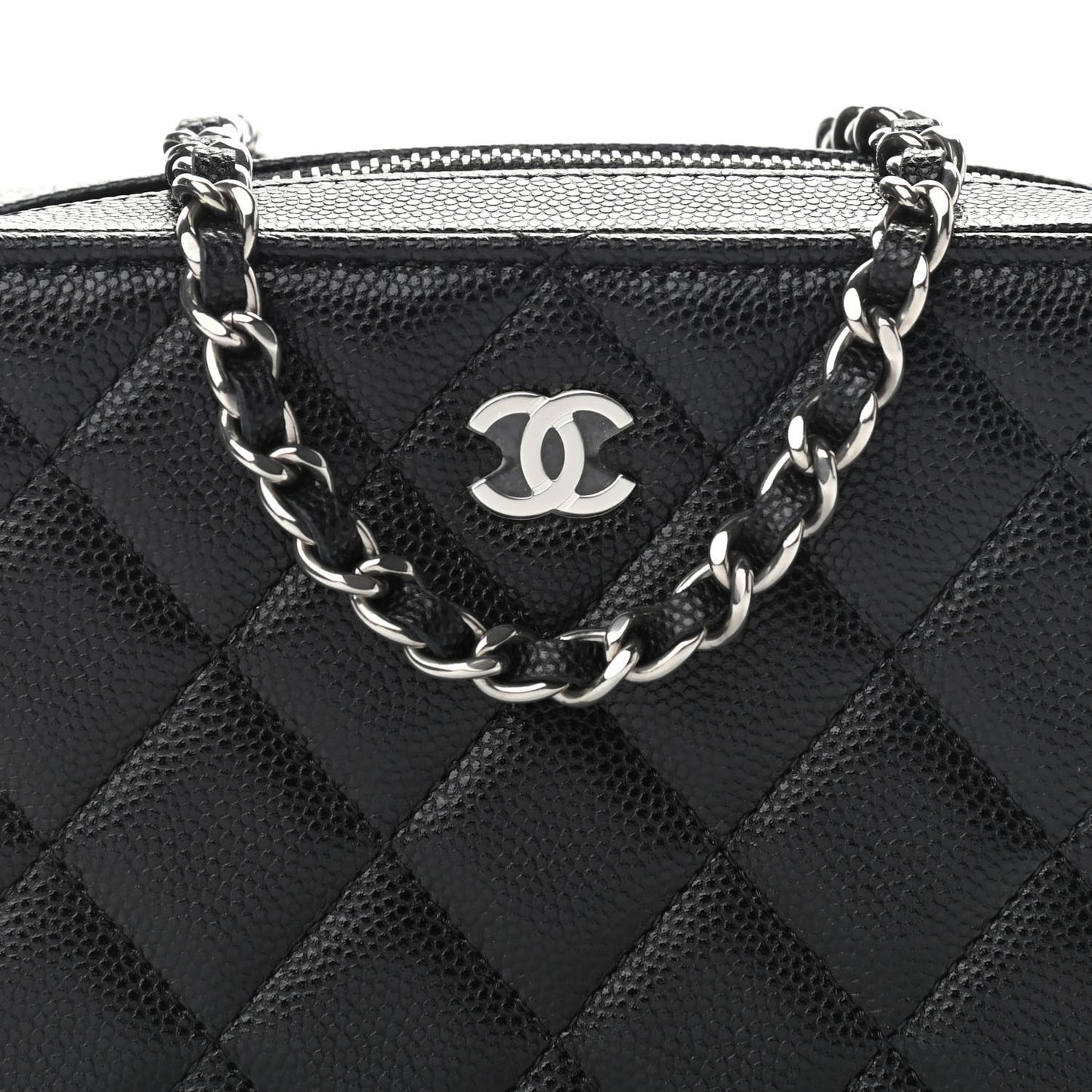 Caviar Quilted Camera Bag Black