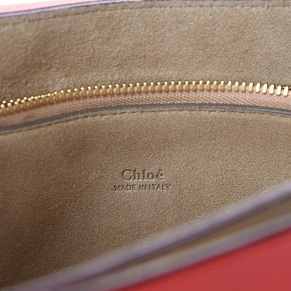 Chloe Calfskin Suede Medium Faye Shoulder Bag Sepia Red 10 of 12