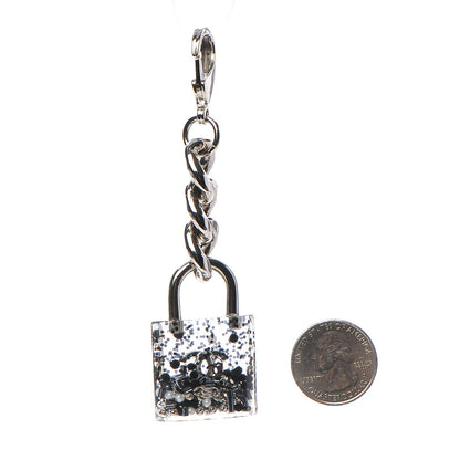 Chanel Resin CC Padlock Bag Charm Silver Transparent 2 of 4