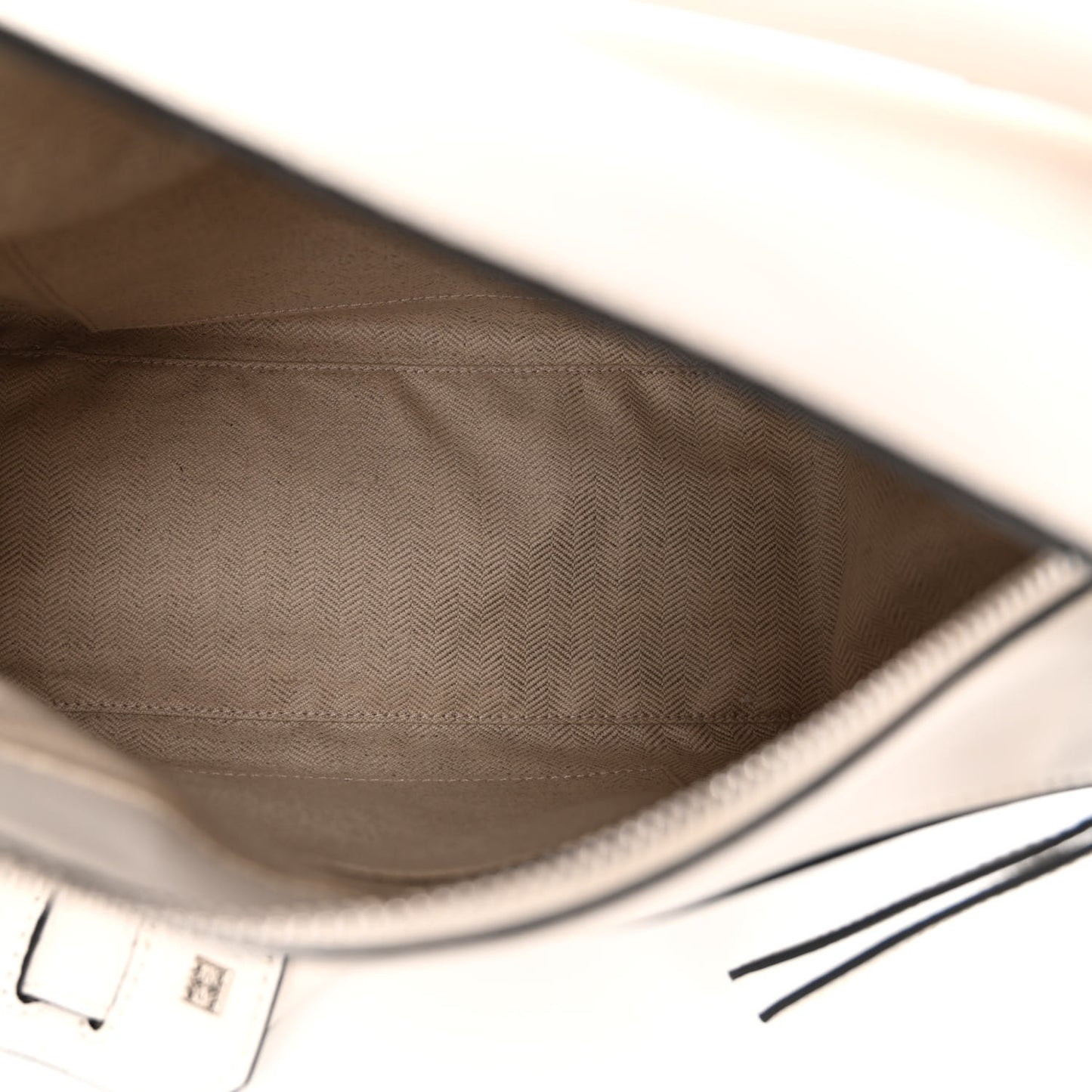 Grained Calfskin Small Puzzle Bag White