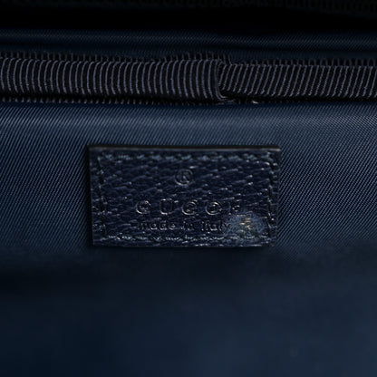 Gucci GG Supreme Monogram Textured Dollar Calfskin Web Large Savoy Trolley Suitcase Beige Blue 5 of 9
