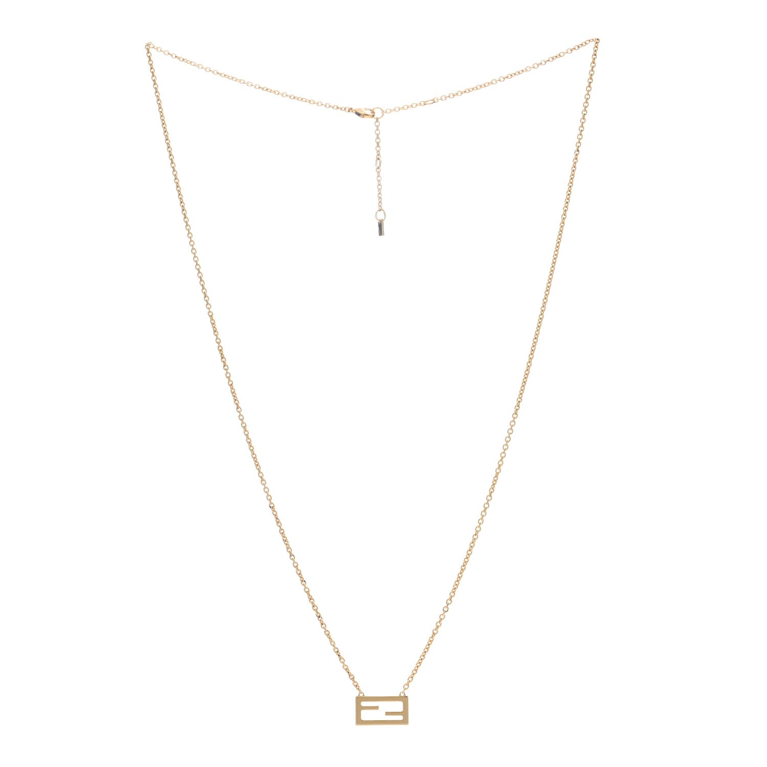 Fendi Bronze Baguette Necklace Gold 2 of 5
