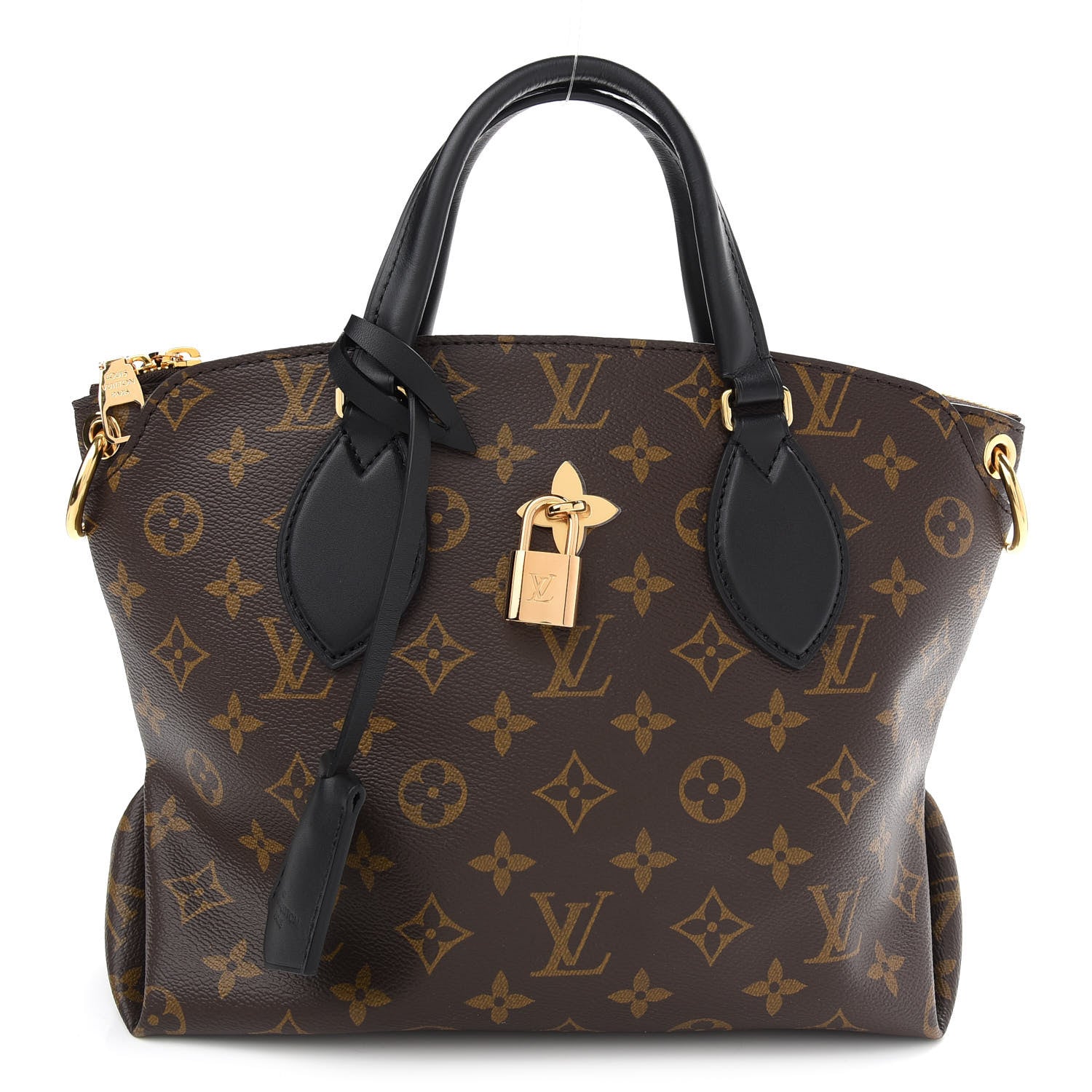 Louis Vuitton Monogram Flower Zipped Tote PM Black 1 of 9